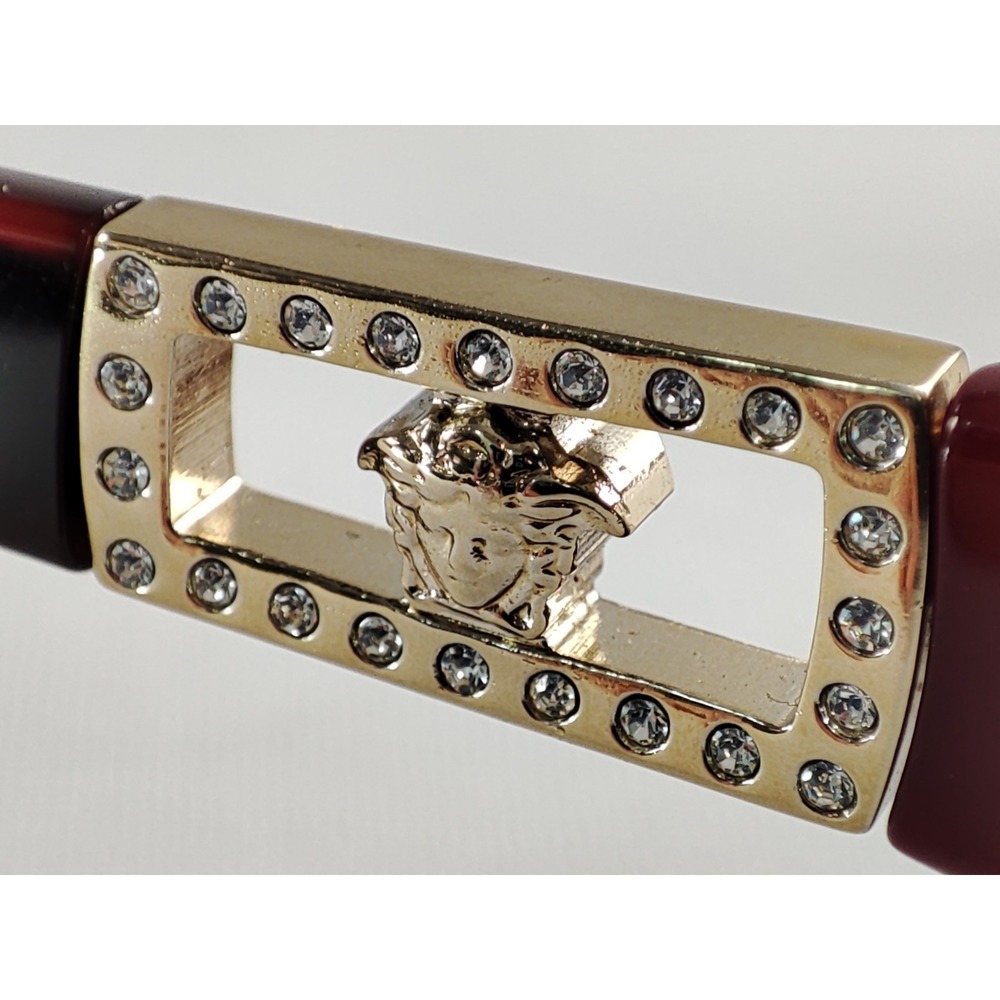 Versace MOD 3170-B 5026 Burgundy Tortoise Medusa Crystals Eyeglasses 52-16-135 - Picture 6 of 13